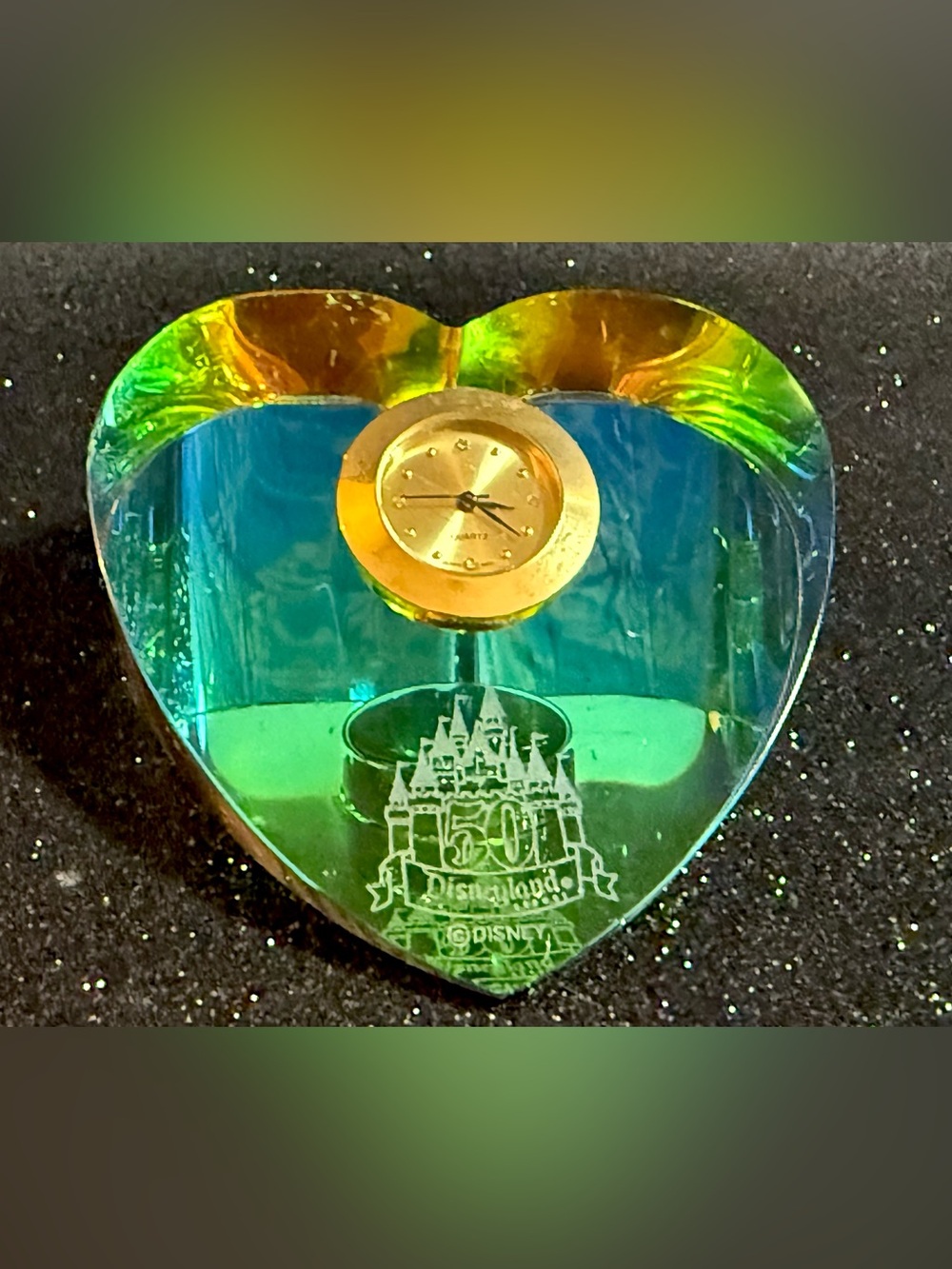 Vintage Disneyland Crystal Weight with Clock
